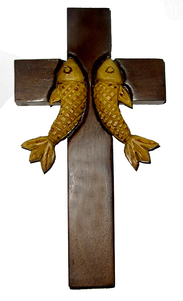 Wood Crosses - 2 Fish Cross